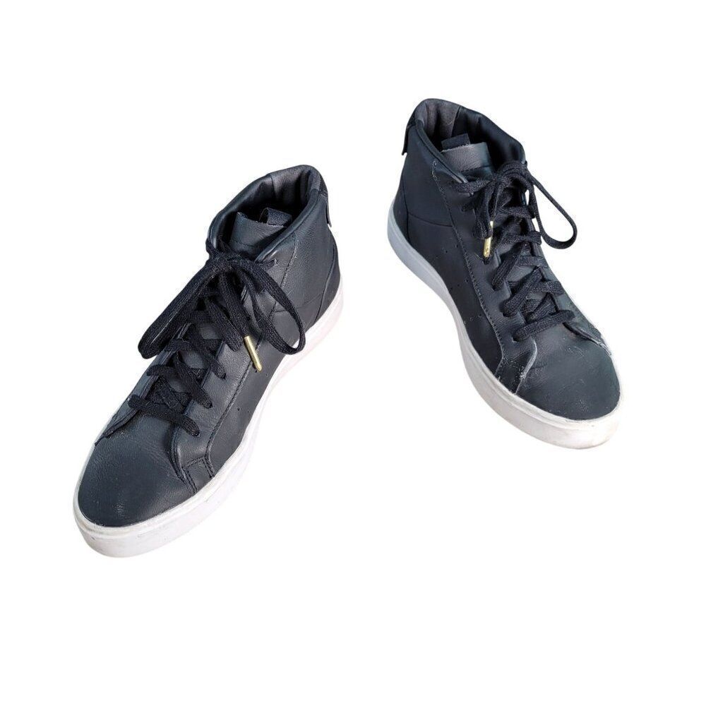 Adidas Sleek Women's Black Mid Top Sneaker Sz 6.5
